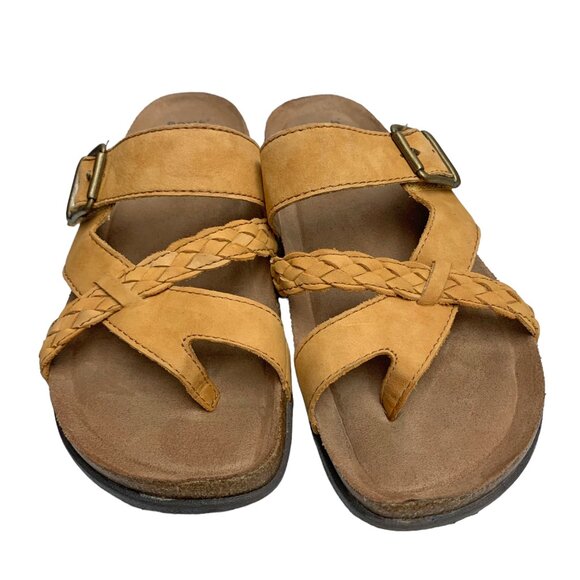 Earth Origins Orono Foster Amber Yellow Sustainable Nubuck Sandals Womens 8 Wide - Picture 6 of 10